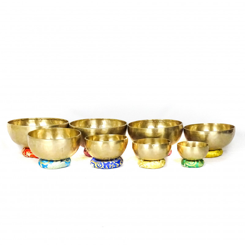 Traditional 7-metal Tibetan singing bowl for deep meditation and sound healing.