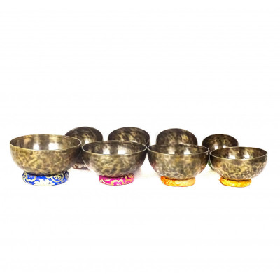 Patinated singing bowls C D E F G  A B notes